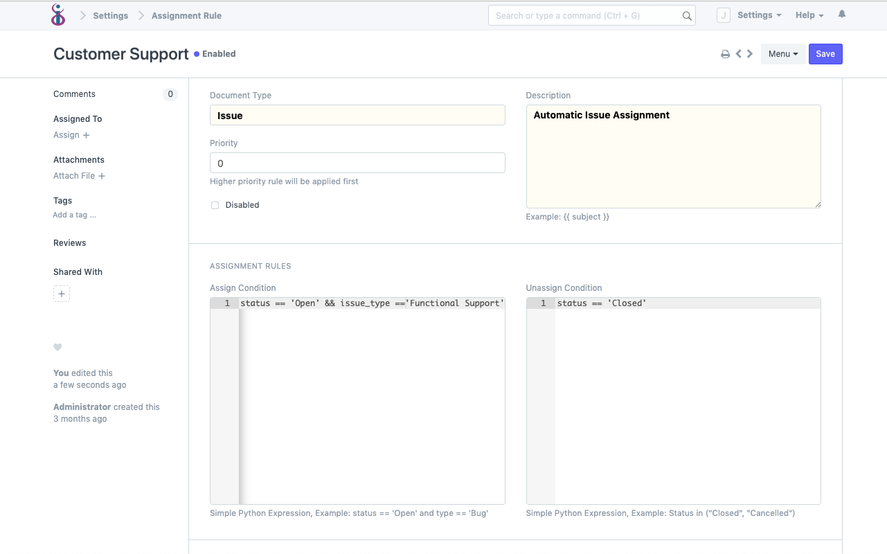 open source saas help desk - Assignment Rule